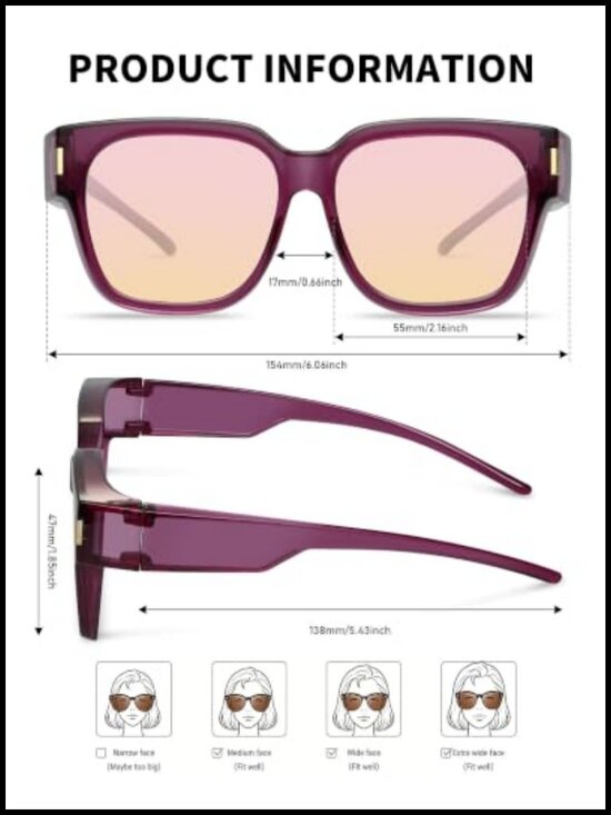 Polarized Fit Over Glasses Sunglasses UV400 Wrap Around Driving Shades main image 6